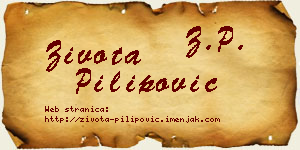 Života Pilipović vizit kartica